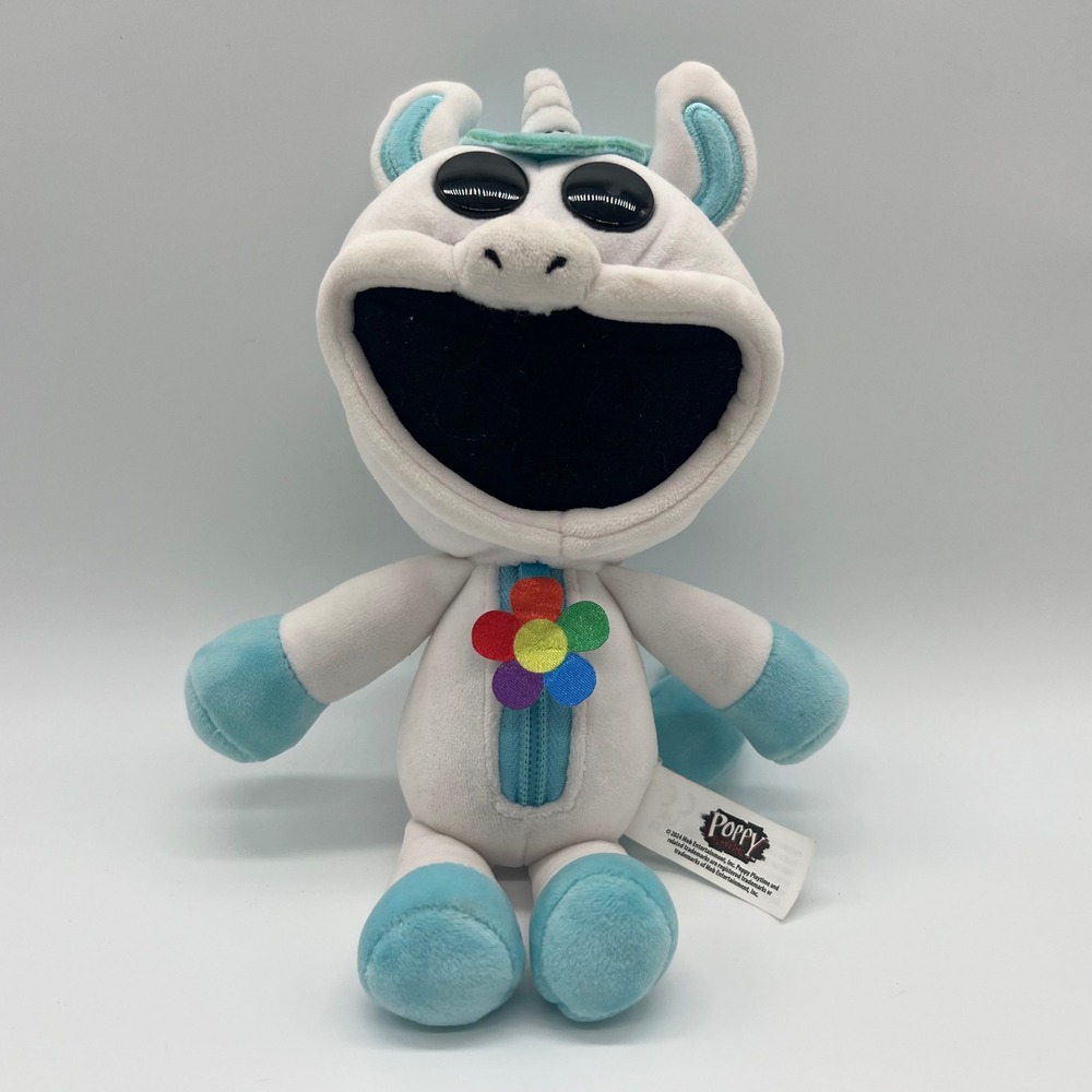 Poppy Playtime Smiling Critters CraftyCorn Plush Unicorn White Blue 2024 Mob Ent